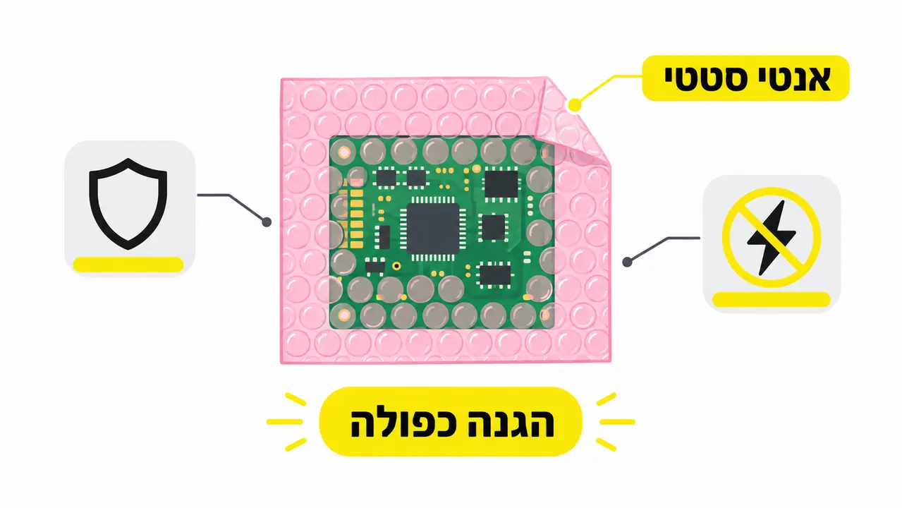 ‏מהו ניילון בועות אנטי סטטי וכיצד פועל