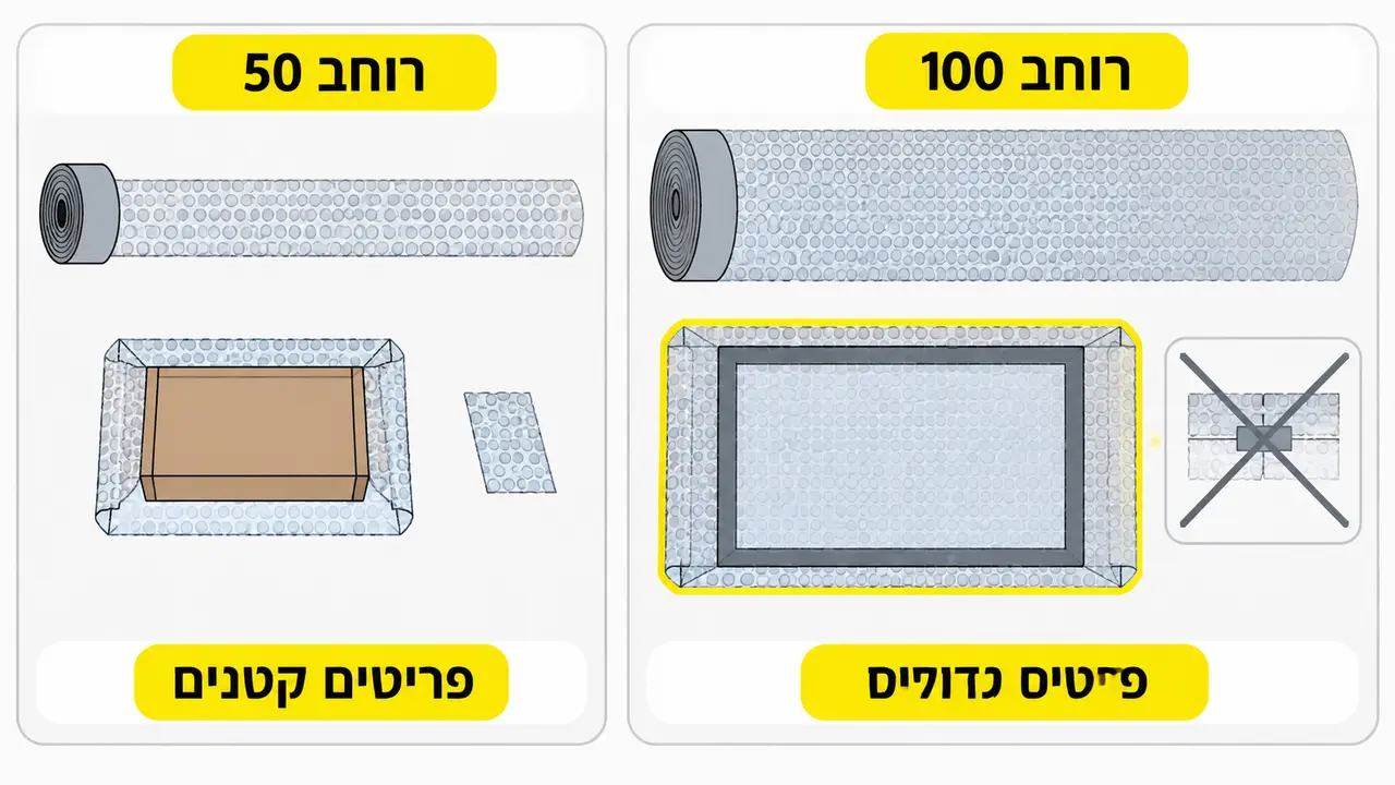 רוחב גליל ניילון בועות מה באמת משתלם