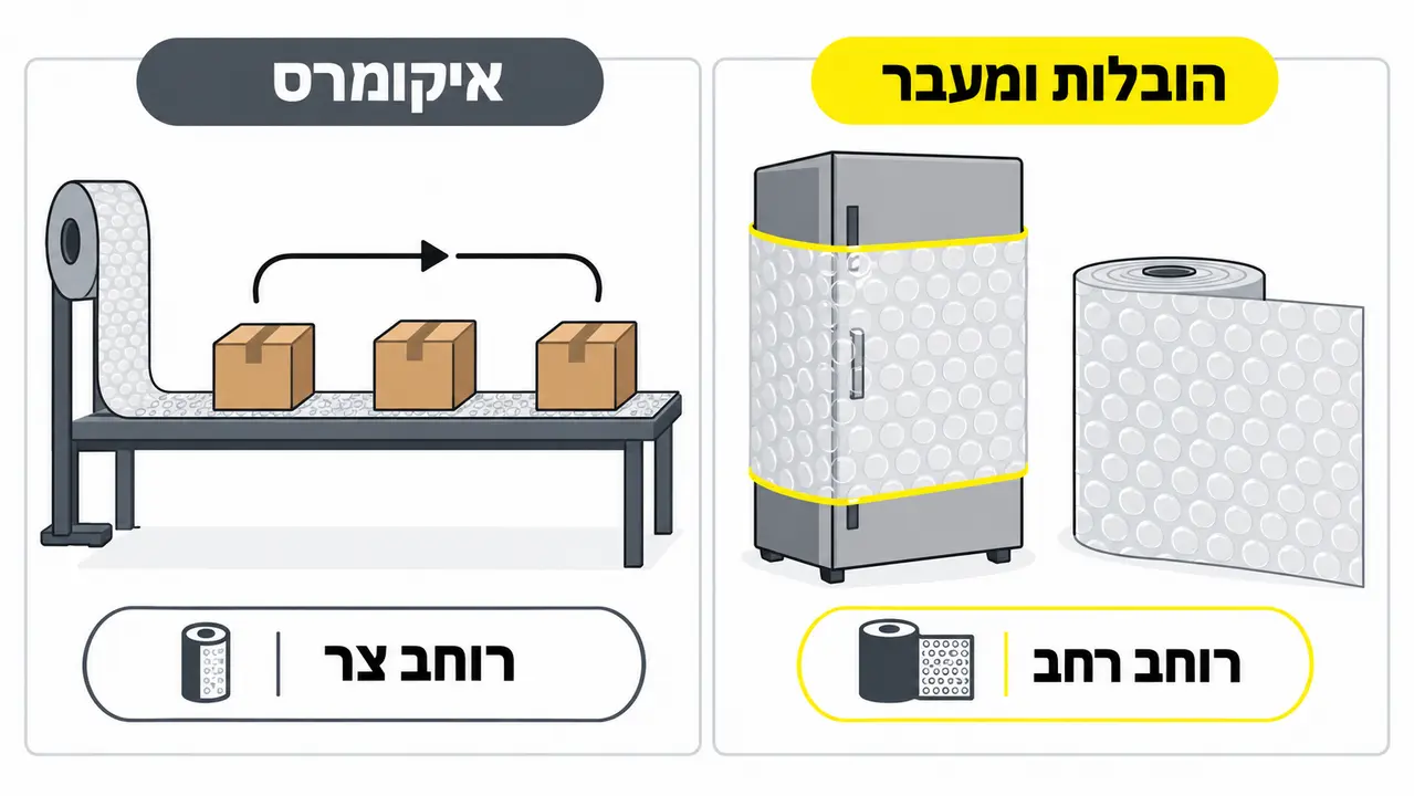 אריזת איקומרס לעומת הובלות ומעבר