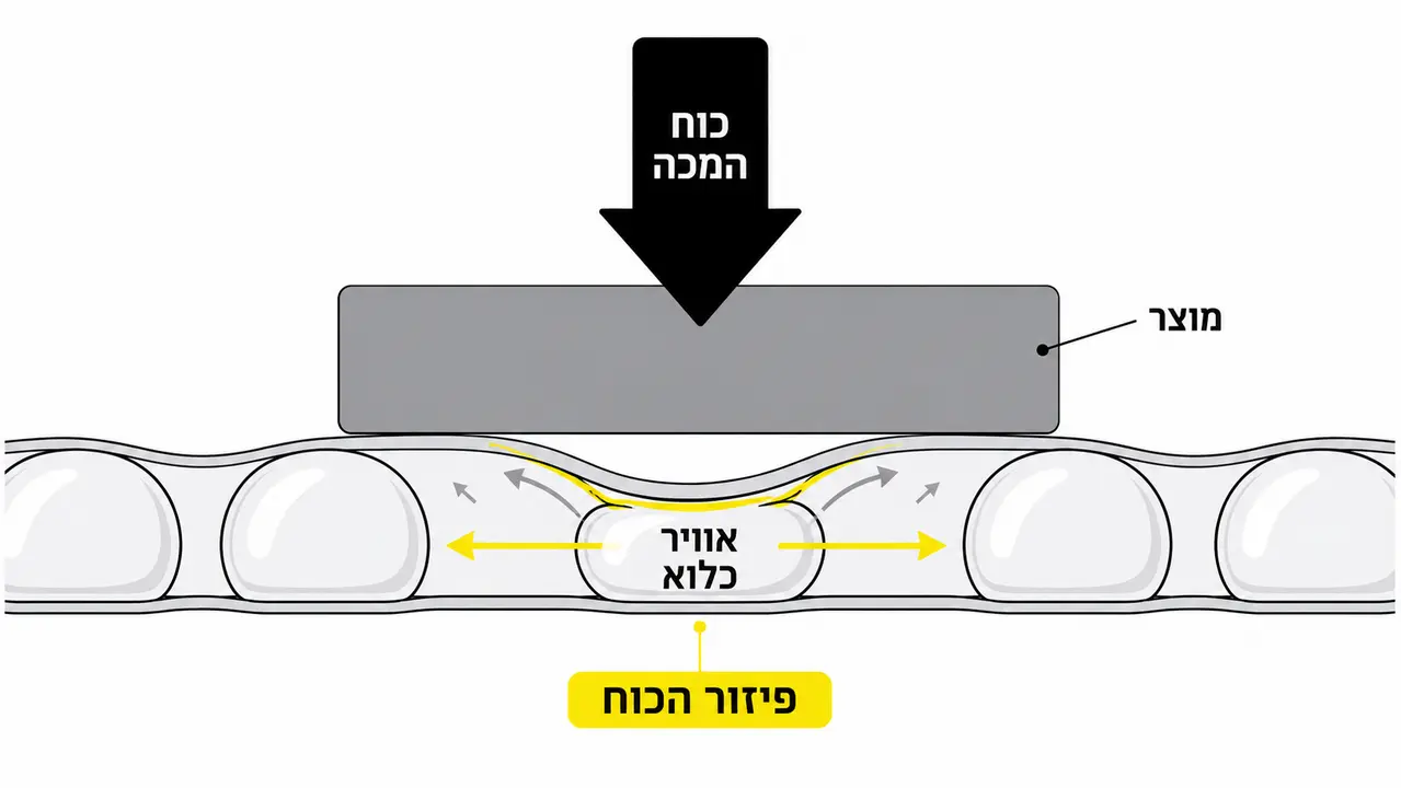 ‏איך עובד ניילון בועות ומה סוד ספיגת זעזועים