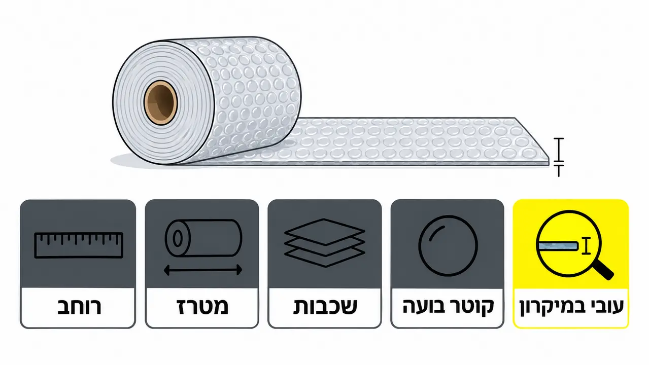 איך לקרוא מפרט אספקה של ניילון בועות