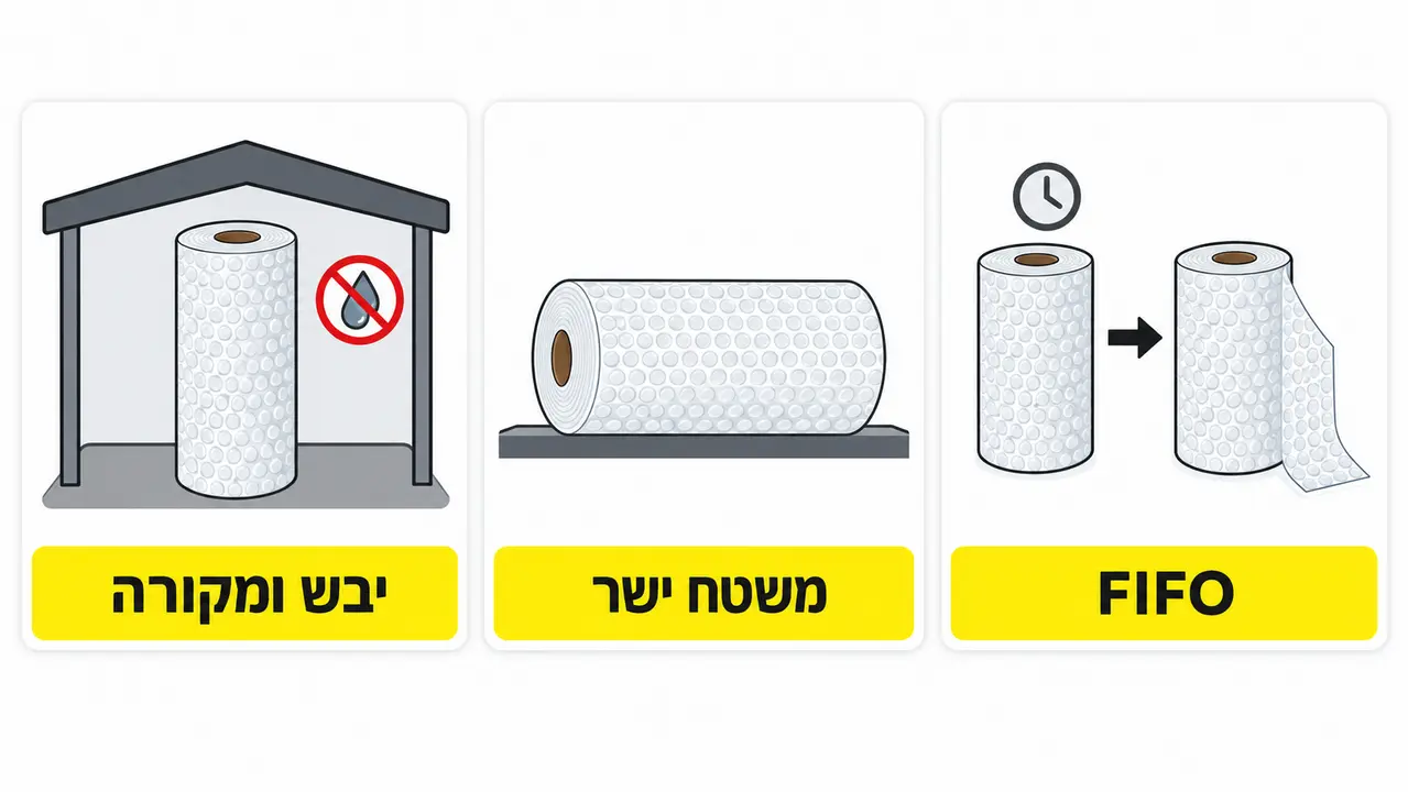 איך מאחסנים גלילי ניילון בועות במחסן בלי לפגוע בתכונות החומר?