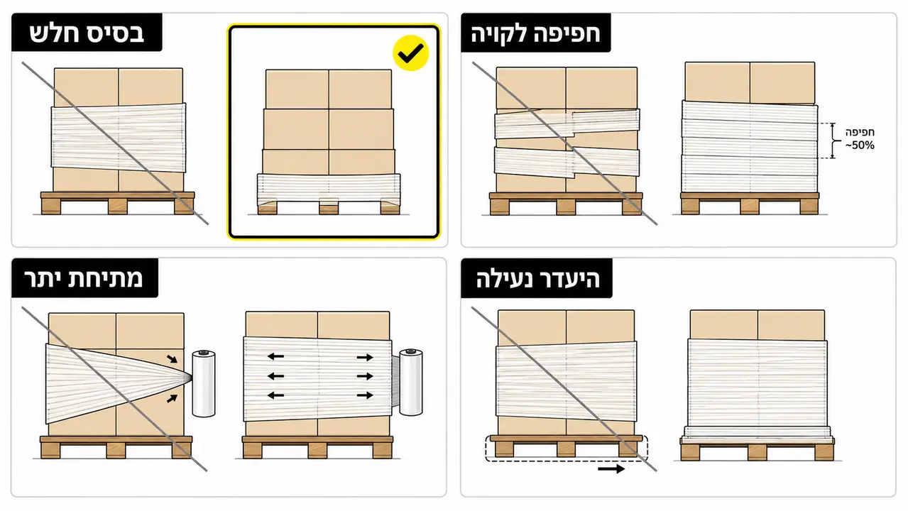 אילו טעויות הכי נפוצות בעיטוף משטחים ואיך מונעים אותן?
