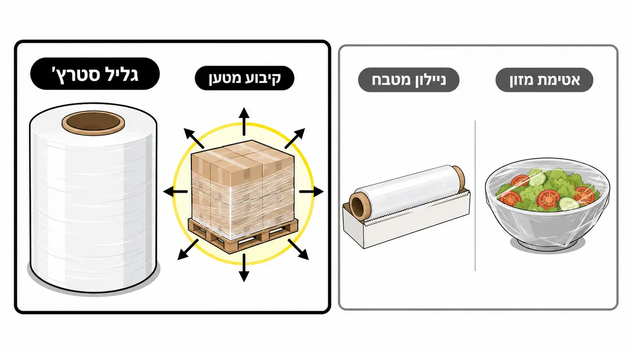 מהו גליל סטרץ' ומה מפריד בינו לבין ניילון המטבח?