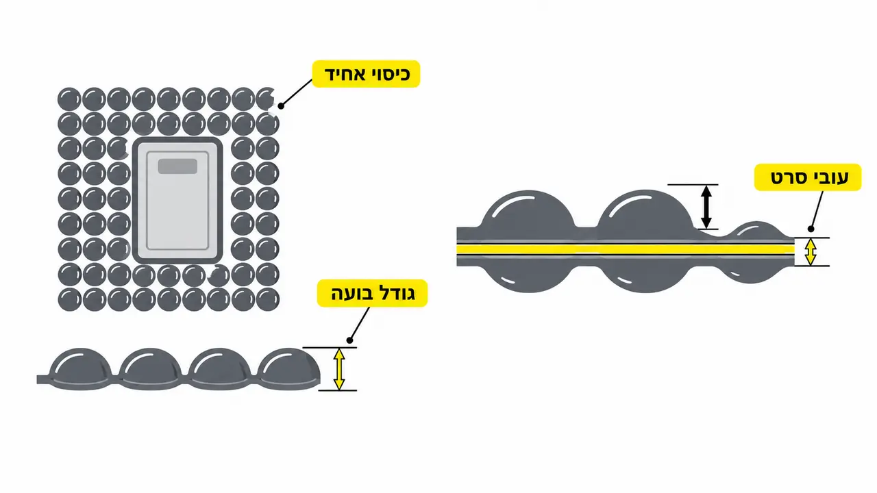 מה זה גודל בועה ובמה הוא שונה מהעובי?