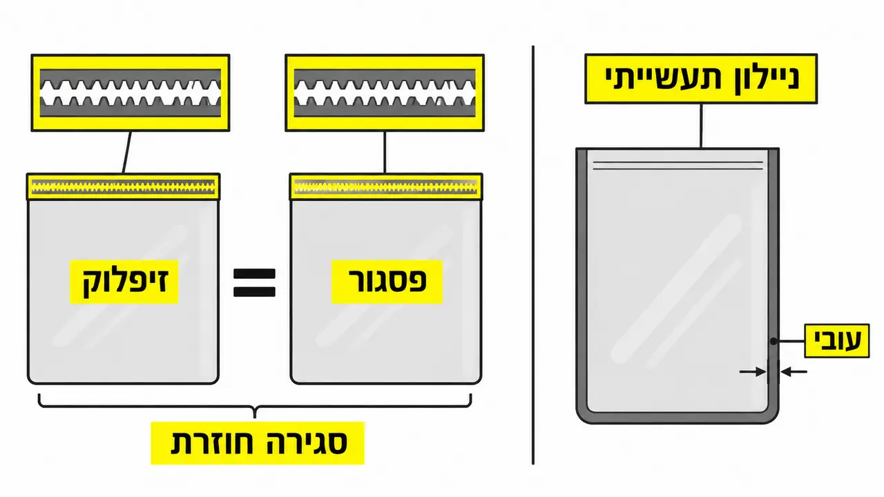 זיפלוק, פסגור וניילון תעשייתי, שלושה מונחים שמתערבבים