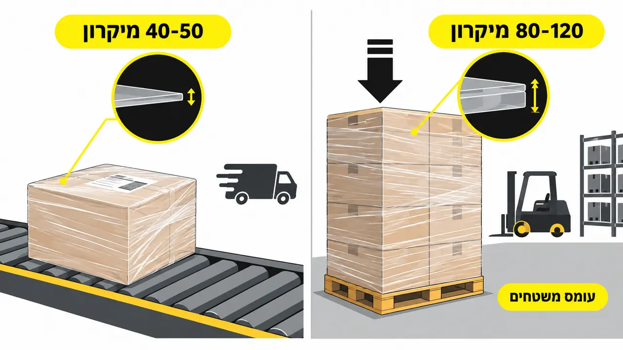 השפעת עובי היריעה במיקרונים על בלימת זעזועים במשטחים